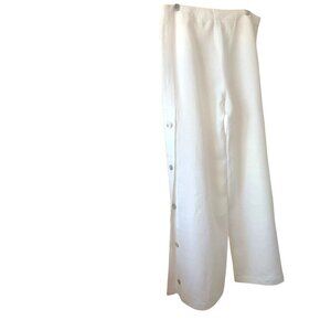 Anne Fontaine womens Linen pants size 42 white wide leg